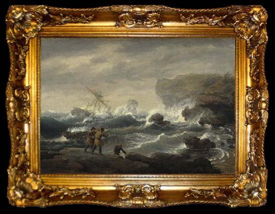framed  Thomas Birch Shipwreck, ta009-2